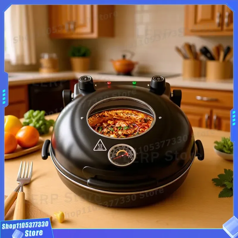 Electric Pizza Maker Machine Household Cake Pan Oven 220V 110V Heating Frying Appliance For Home Kitchen Baking Tool New
