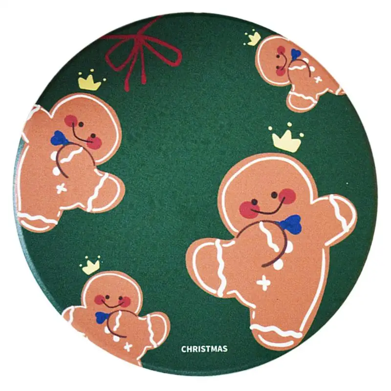 

Gingerbread Cookie Coasters Christmas Gingerbread Biscuits Coaster 3.9 Inch Diatomite Non-Slip Cup Mats For Table Protection For