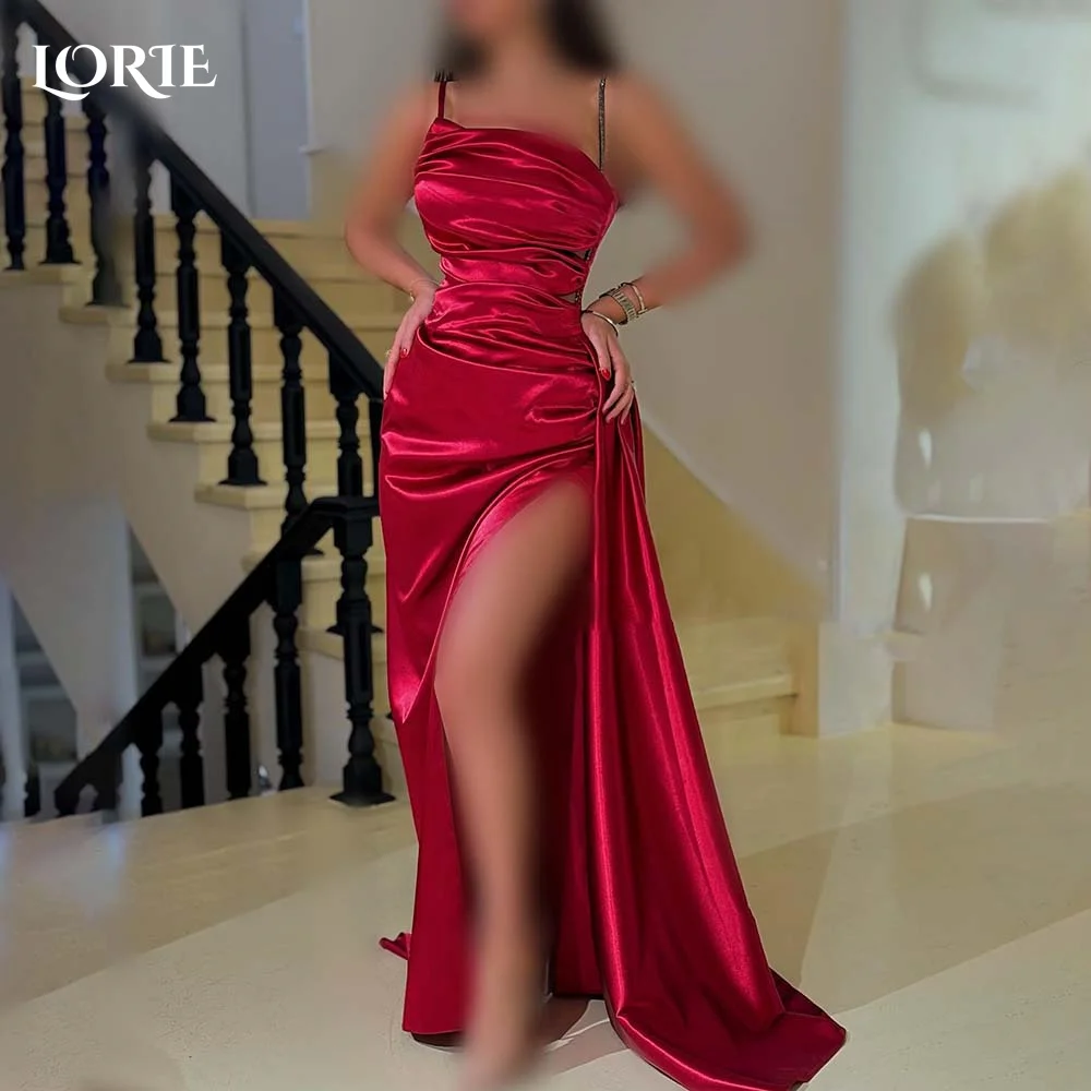 

LORIE Mermaid Evening Dresses Corset High Split Saudi Prom Dresses Strapless Backless Ruched Clebrity Party Gown 2024 Club Dress