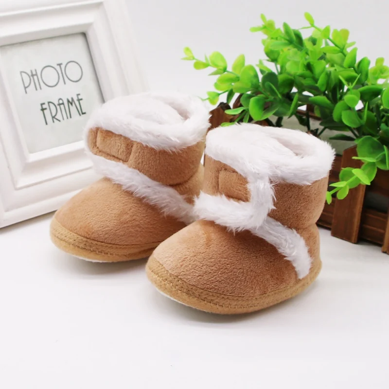 

Newborn Toddler Shoes Warm Boots Winter First Walkers Baby Girls Boys Shoes Soft Sole Fur Snow Booties for 0-18M Footwear Boots