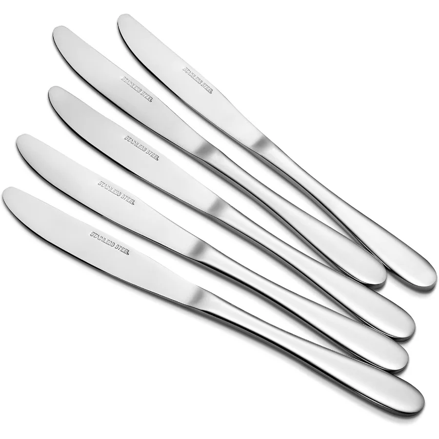 

8Piece Stainless Steel Table Knives Set for Dining Room 9.1Inch Long Cutlery Set with Elegant Design and Durable Construction I