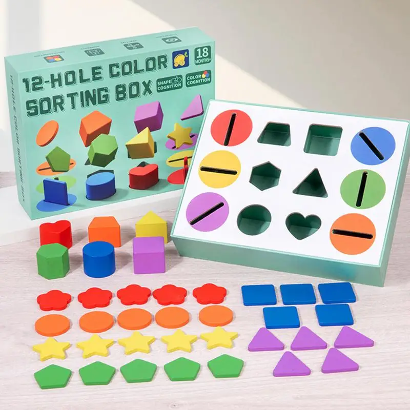 Formas geométricas de madeira montessori quebra-cabeça classificação tijolos matemática aprendizagem pré-escolar jogo educativo brinquedos da criança do bebê para crianças