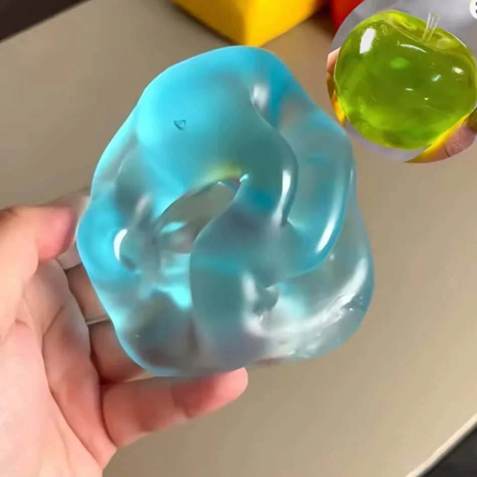 ASMR Apfel-Formbarer Stressball Kokosnussöl Quetschbarer Transparenter Apfel Nicht-Springender Quetschball Sensorisches Spielzeug Stressabbau-Spielzeug – Detail 5