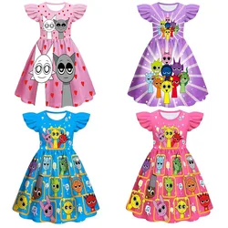 Fashion New Summer Girls Sprunki Cute Trendy Comfortable Printed Dress Game Incredibox Costumes Vestido Birthday Surprise Gift