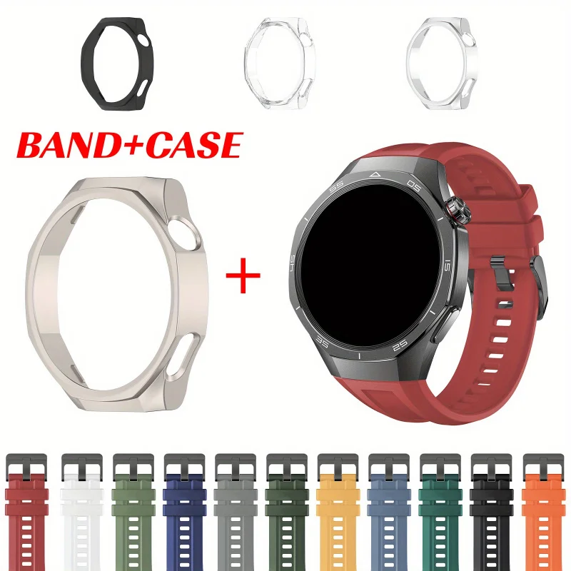 

Ремешок для часов для Huawei Watch GT5 Pro, 46 мм, ремешок 222 мм, полуобернутый защитный чехол с вырезом для ПК, сменный ремешок для часов