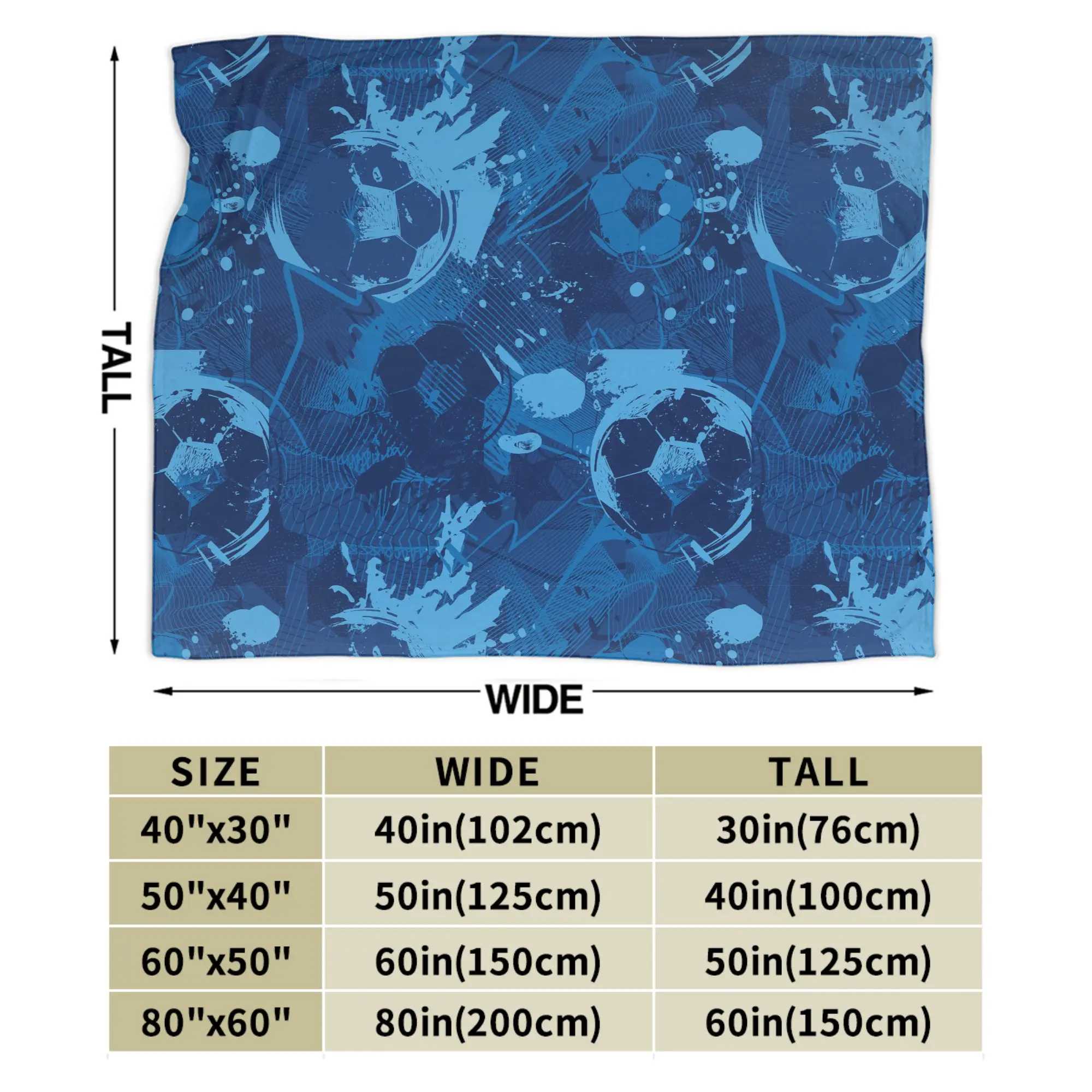 Cartoon Soccer Ball Football Blanket Velvet Print  Multi-function Ultra-Soft Throw Blankets for Home Office Rug Piece