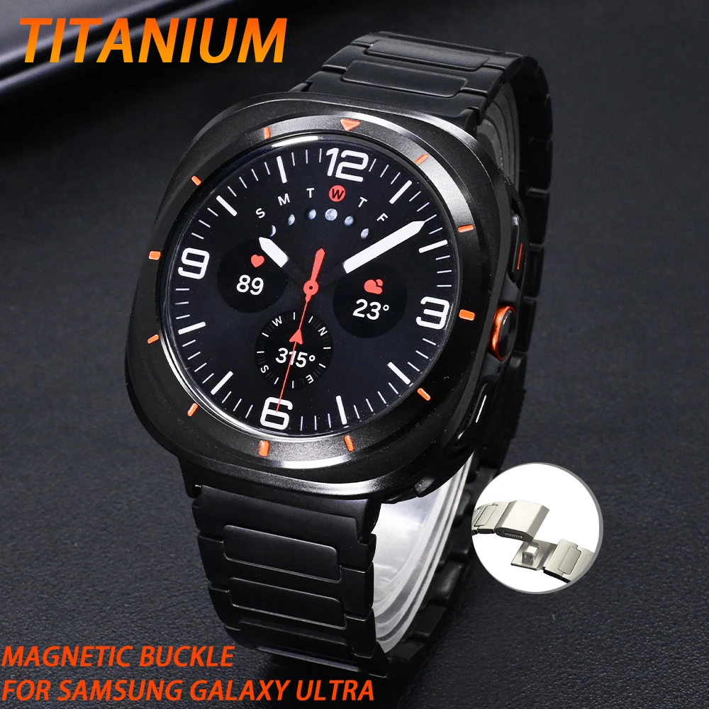 

Титановый ремешок без зазоров для часов Samsung Galaxy Ultra 47 мм, роскошный браслет-звено для Galaxy Ultra Bands, аксессуары для часов Correa