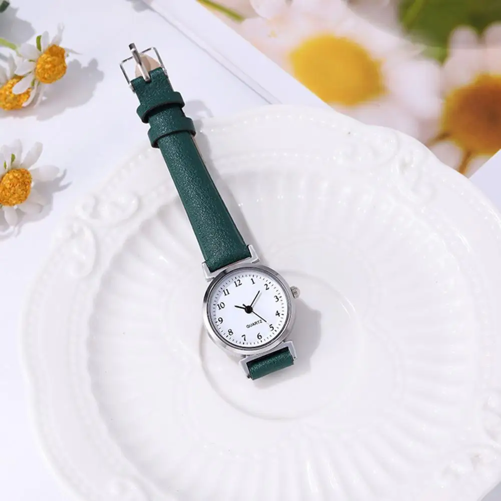 Reloj elegante de cuarzo para mujer, pulsera con correa ajustable de piel sintética, alta precisión, cronometraje