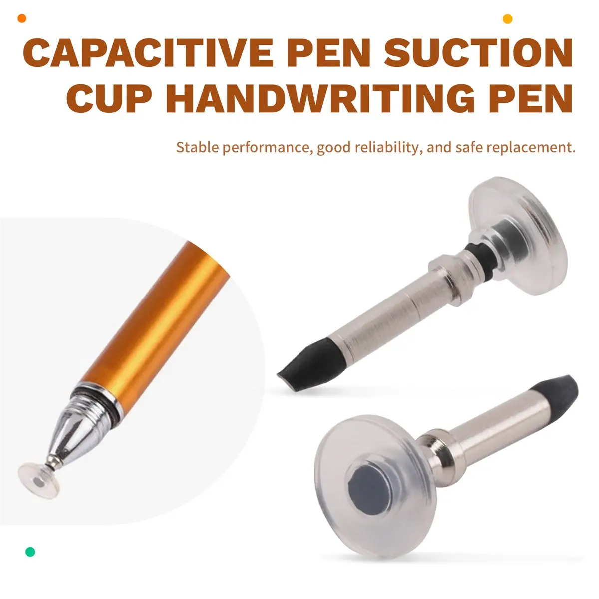 A14M 5PCS Universal Stylus Pen Transparent Disc Capacitive Screen Touch Pen Replacement Tip Drawing Writing Nib Pencil Head