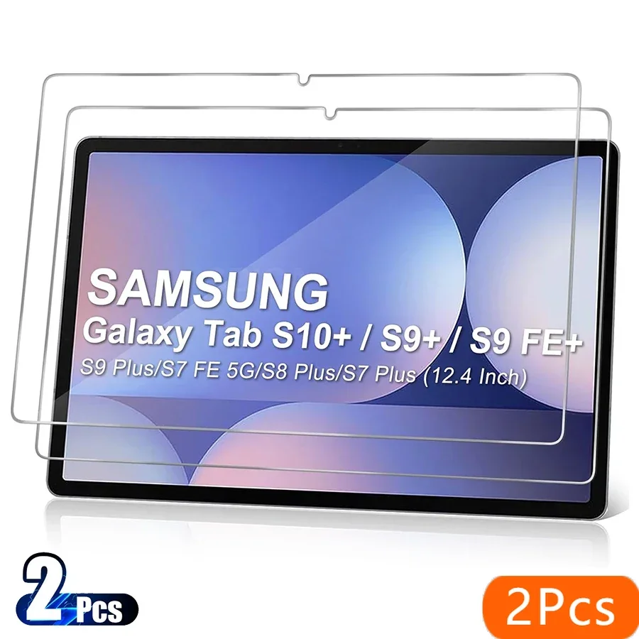 

2 шт. для Samsung Galaxy Tab S10 + 12,4-дюймовая защитная пленка из закаленного стекла S10 Plus без пузырьков HD, защитная пленка от царапин