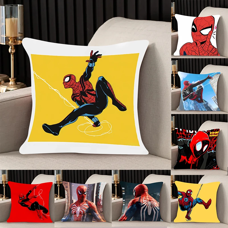 

home decor Pillow Cover Spider-Man iving room bedroomo office car 45x45 Dakimakura Throw Pillows Square Pillowcase boy gift