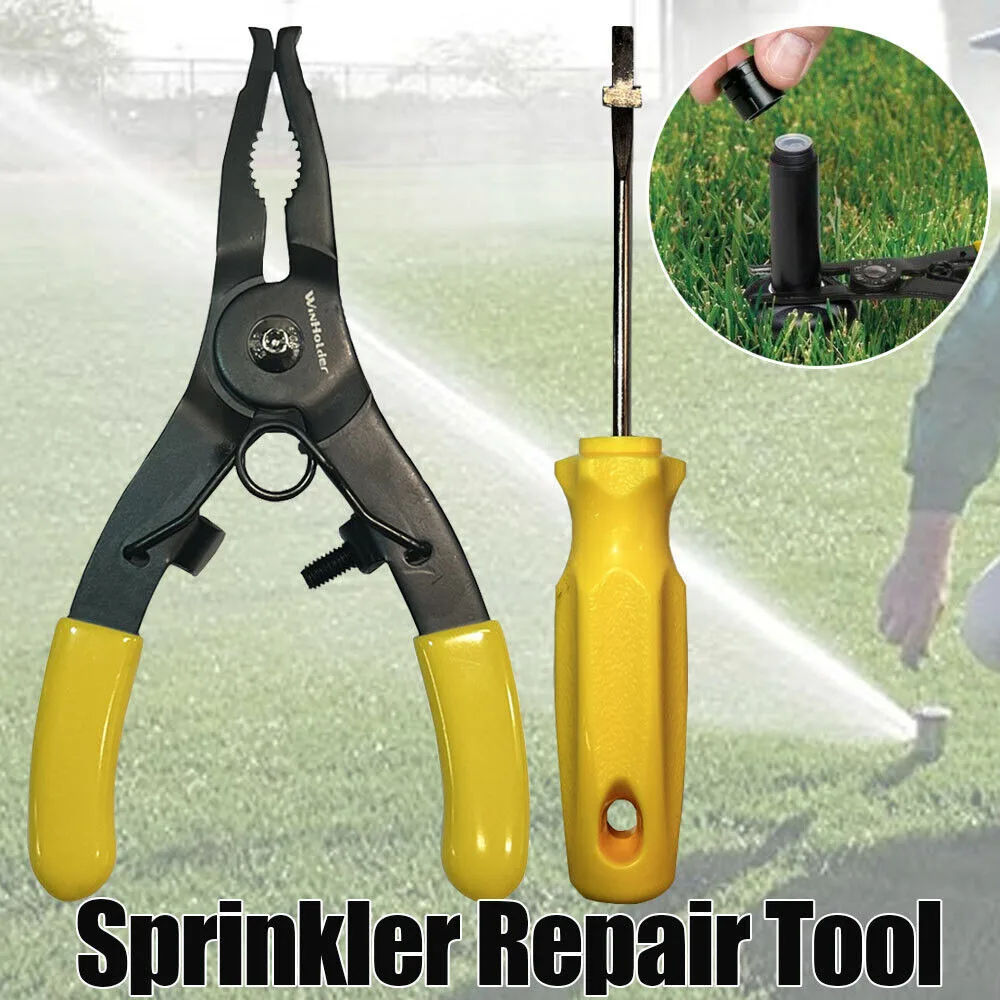 Sprinkler Tool Pop-Up Spray Head Stem Puller Holder Repair PliersLawn Landscape Rain Bird Repair Tool Kit Rugged Steel