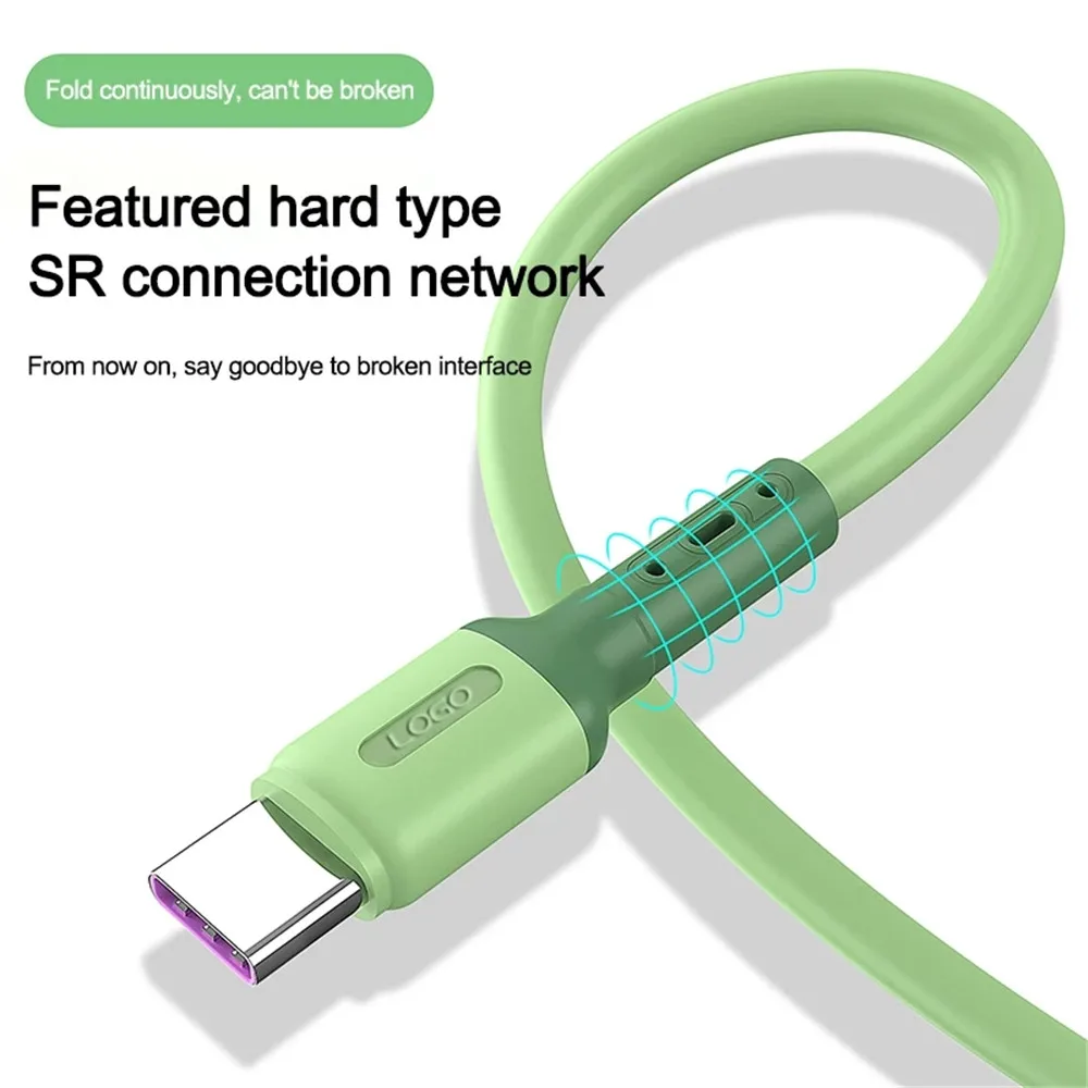 Liquid Silicone Data Cable USB Type-C Phone Fast Charging Cable 3A Super Colorful Cable for iphone 15 Samsung Xiaomi Huawei