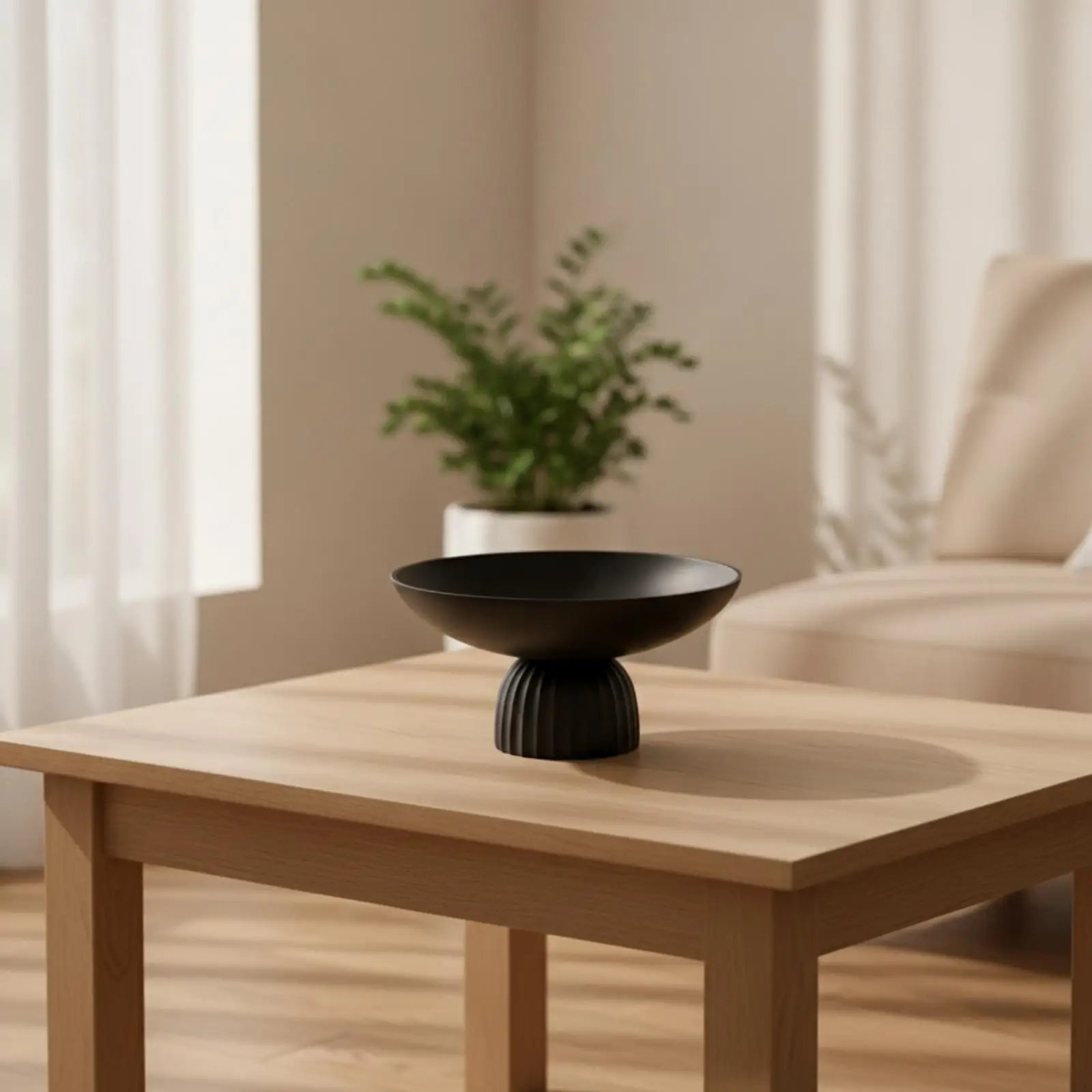 Pedestal Fruit Tray Sculptural Fruit Bowl with Pedestal Modern Decorative Centerpiece Bowl for Dining Table, Living Room,