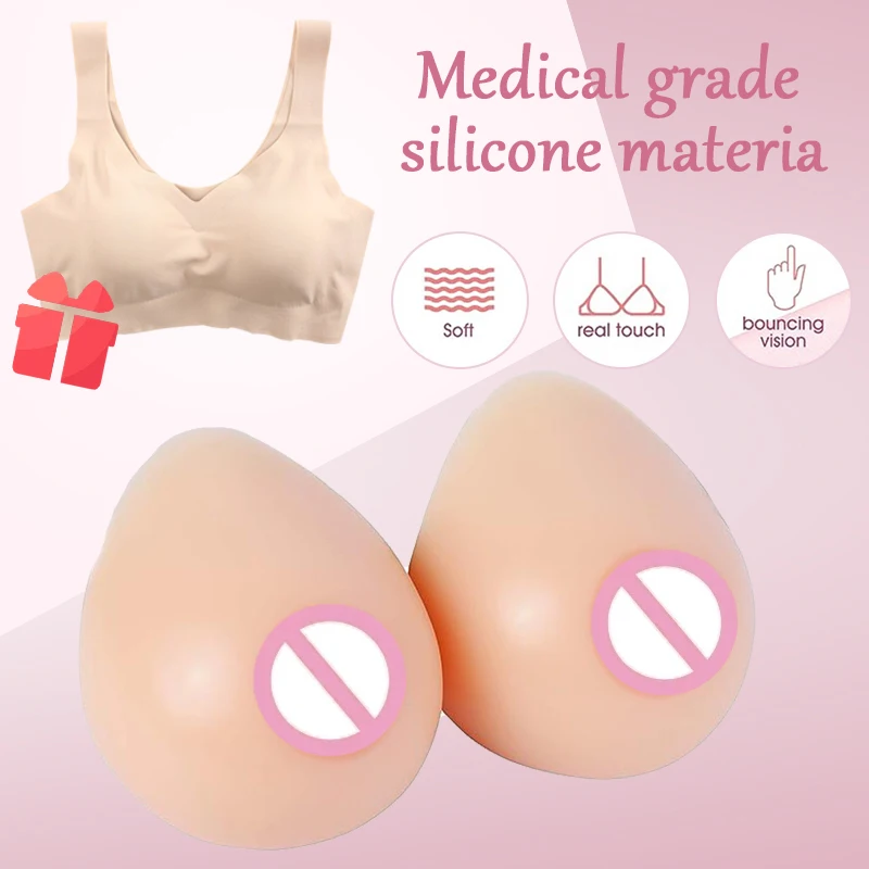 Silicone Soft Breast Enhancer Pads Oversized Fake Boobs Bra Underwear Prosthesis Shemale Drag Queen Transgender Cosplay Costume