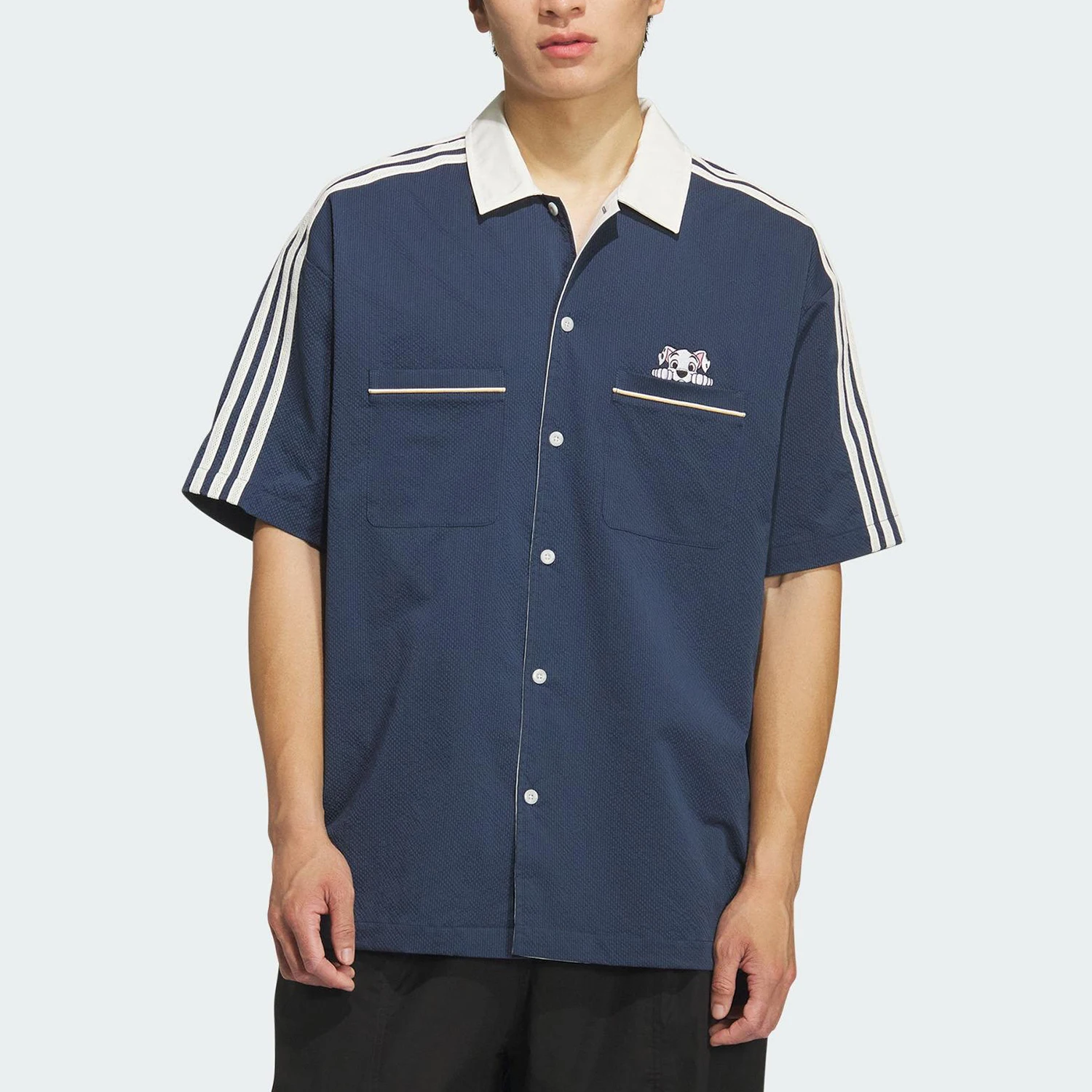 

Adidas Authentic Three Leaves Men's Women's Lapel Sports Casual Loose Shirt KG6689