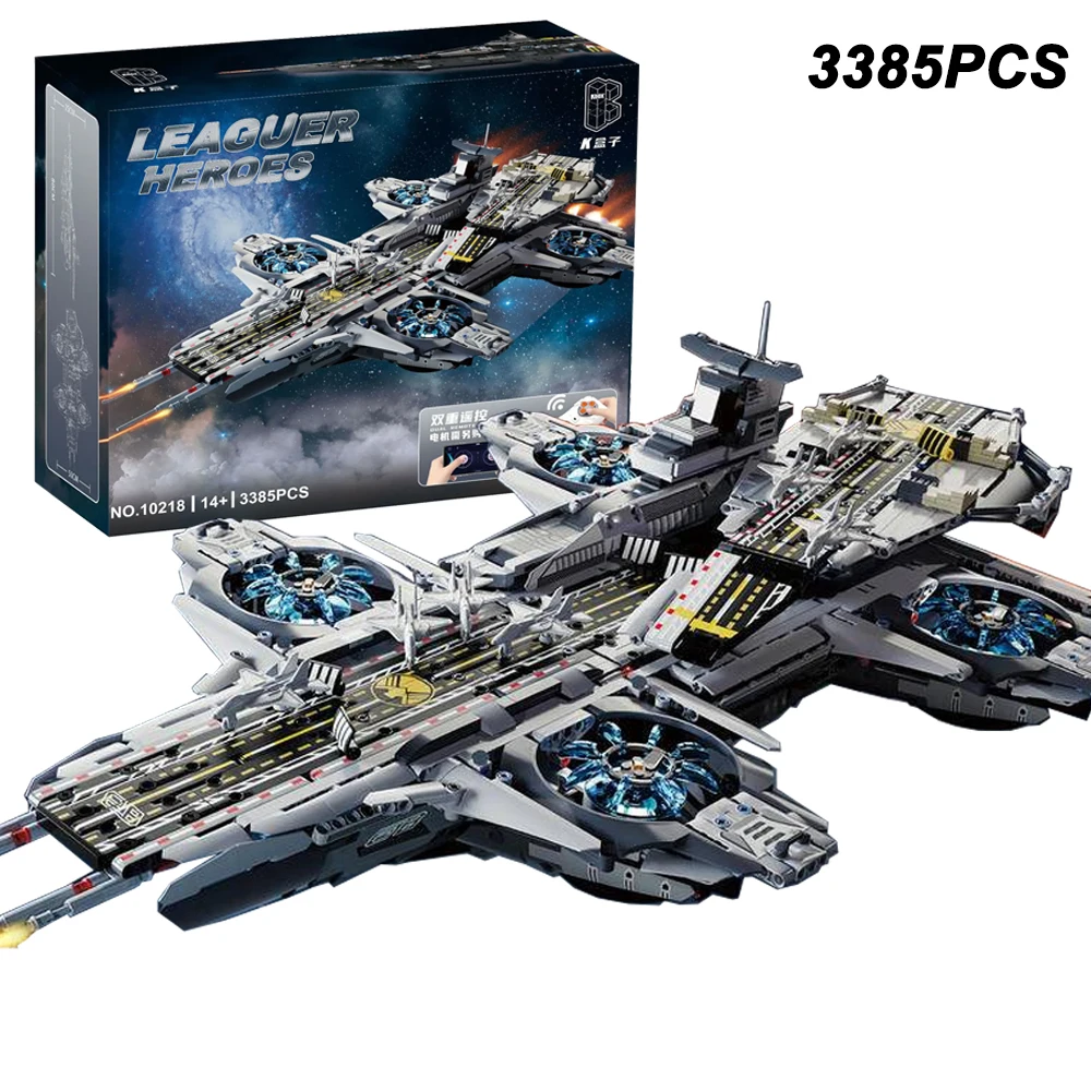 3385PCS Technical Space Battleship Leaguer Heroes Helicarrier Building Blocks Assemble Bricks Toys Gift For Children Kids