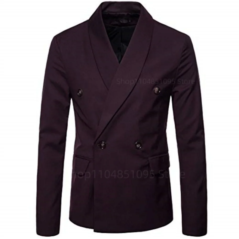 

Suit Jacket Shawl Lapel Wedding Jacket Coat Regular Slim Fit Comfortable Double Breasted Suit Blazer Prom To