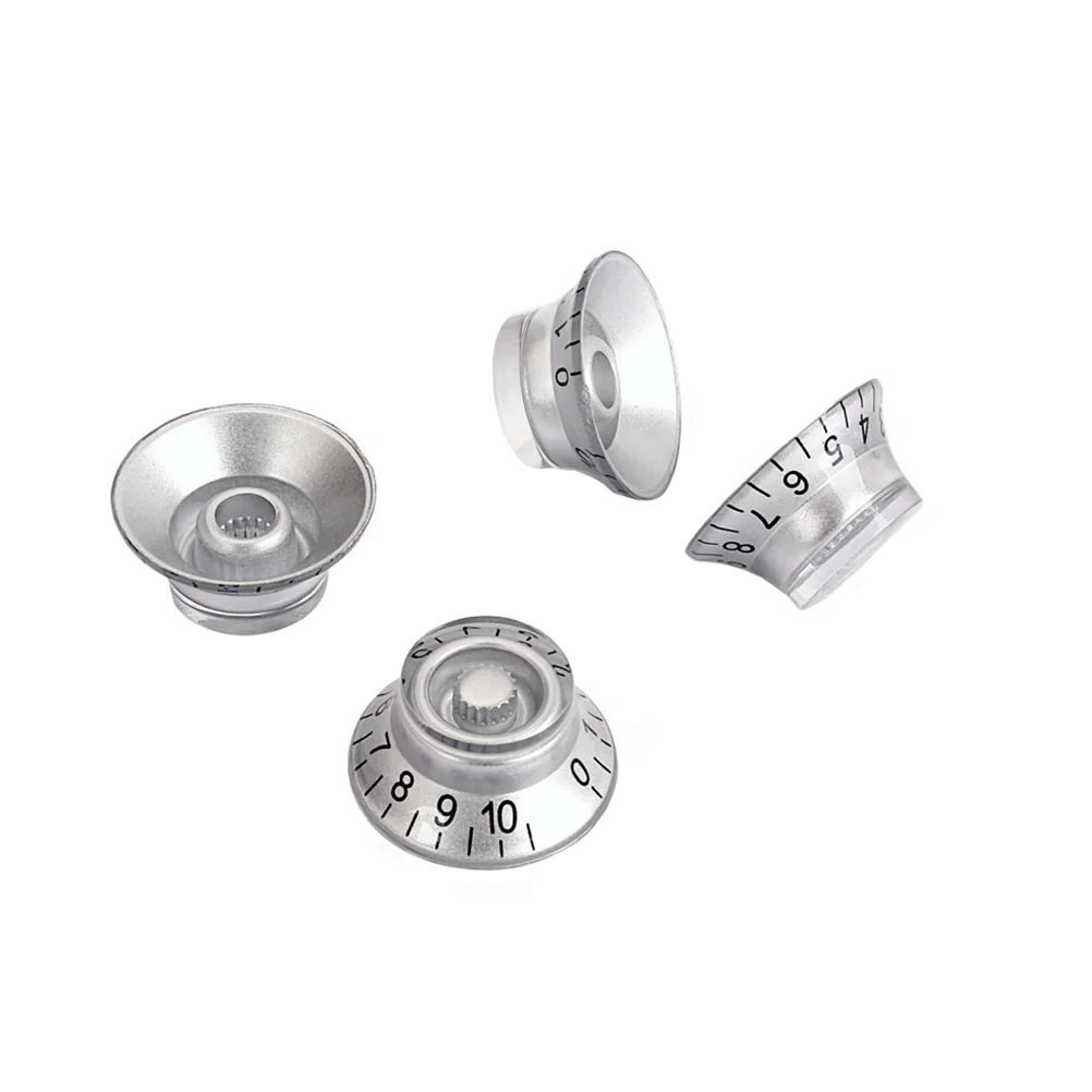 4 Pcs Guitar Amplifier Knobs AMP Silver Skirted Volume Tone Control amplifier cap guitar accessory amp knobs