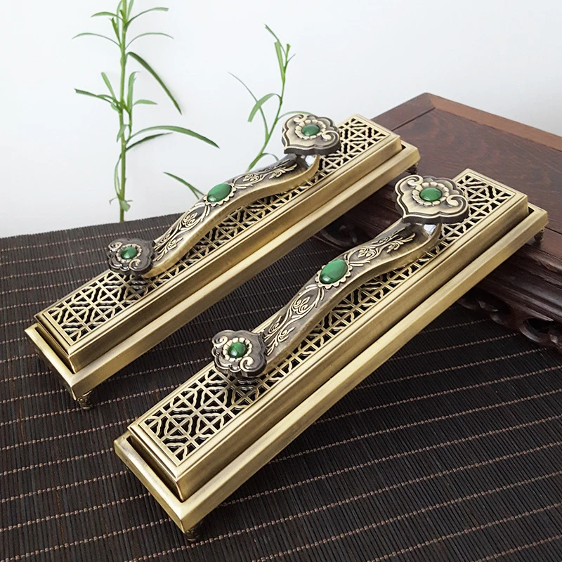 Lucky Ruyi Horizontal Incense Box Hollow Anti-Ash Flying  Incense Burner Metal Incense Sticks Rack for Home Tea Room