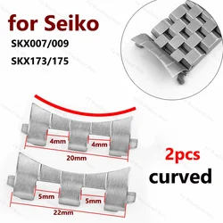 2pcs 316L Stainless Steel Curved End Link for Seiko SKX009 SKX007 SKX173/175 Connector for Jubilee Oyster Watch Band Adapters