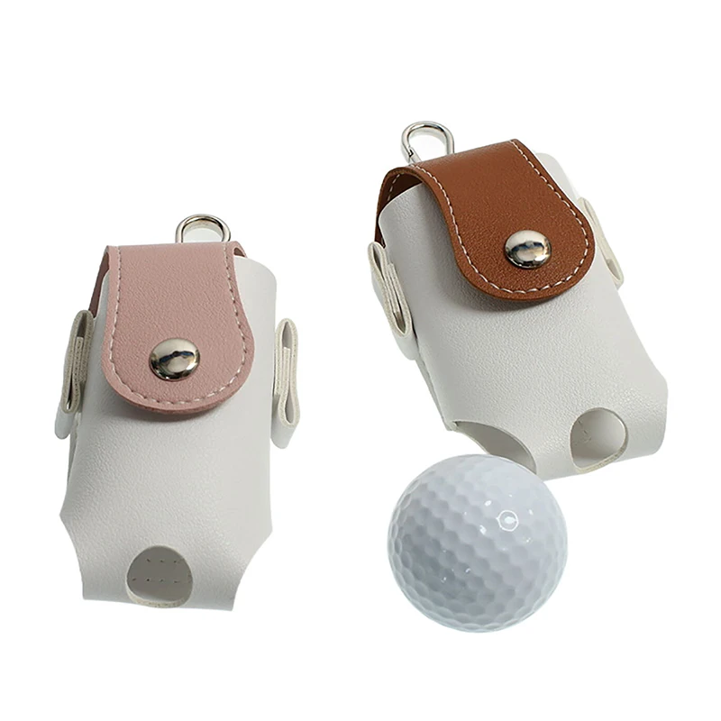 1Pcs Higher Quality Mini Pocket Leather Golf Ball Storage Pouch Portable Golf Waist Holder Bag Mini Golf Ball Container