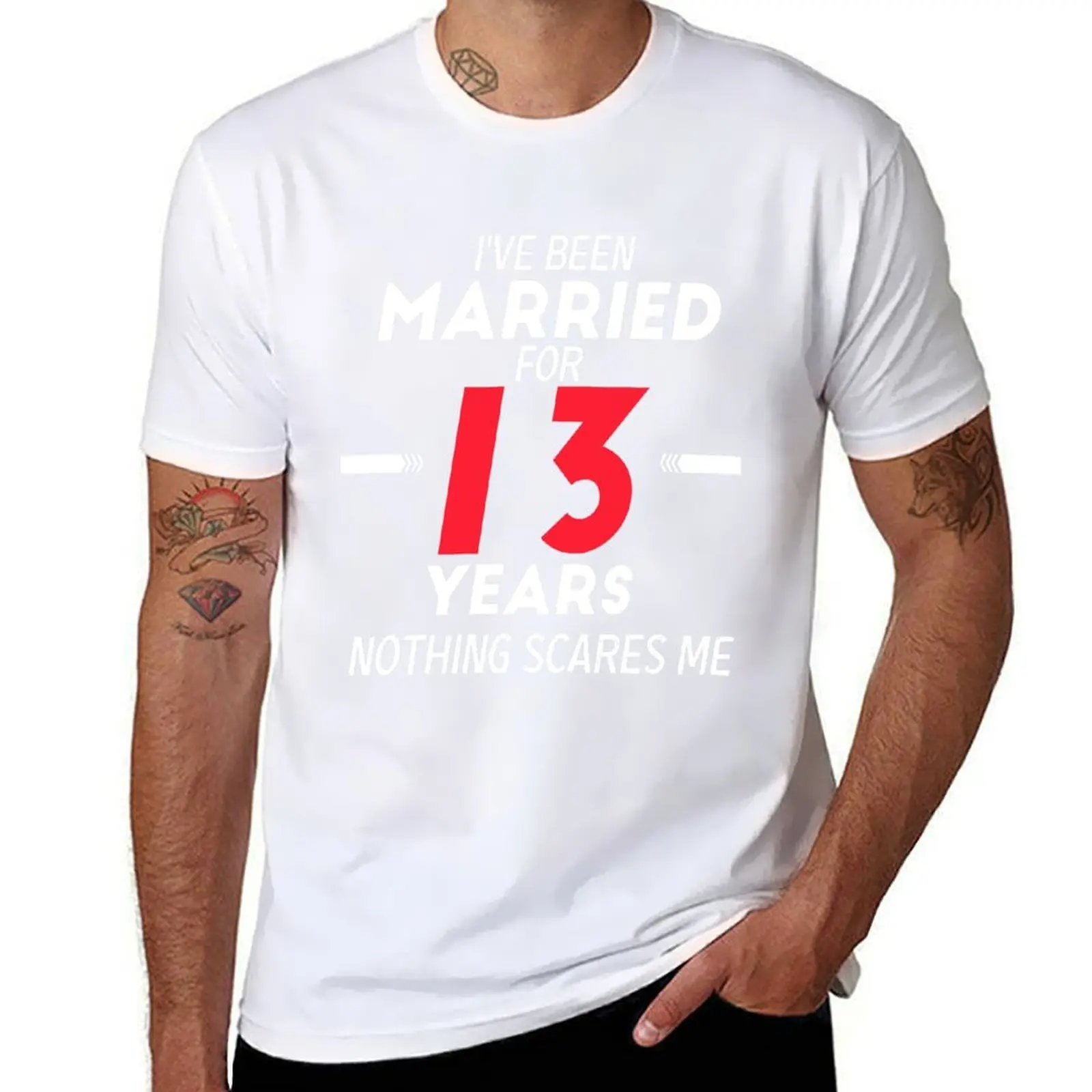 

13 Years Married Funny Couple 13st Anniversary Husband Wife 13 Years Wedding Funny 13th Anniversary Gifts T-Shirt
