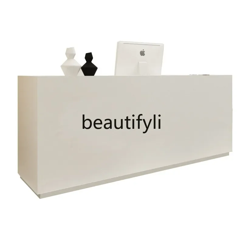 zzqBianco cassiere per salone di bellezza per abbigliamento bianco con reception aziendale leggera Semplice bar disponibile personalizzabile