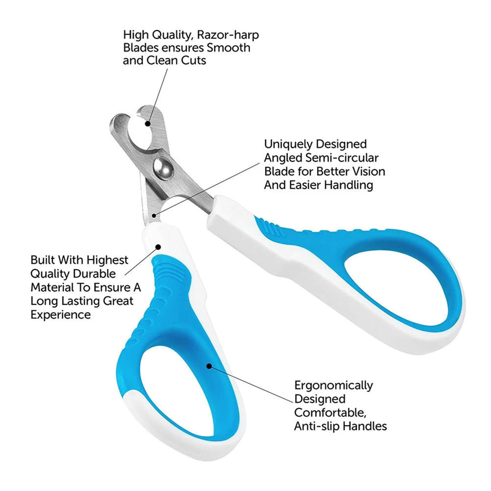

Pet Nail Clippers Stainless Steel Blade Angled Design Non Handle Rubber Grip for Cats Dogs Small Animals Grooming Tools Pet