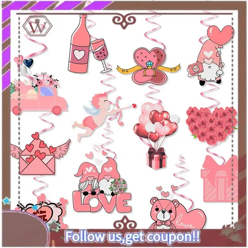 

ABBG-2024 Valentine's Day Spiral Charm American Valentine's Day Love Bow And Arrow Party Decoration Charms Durable