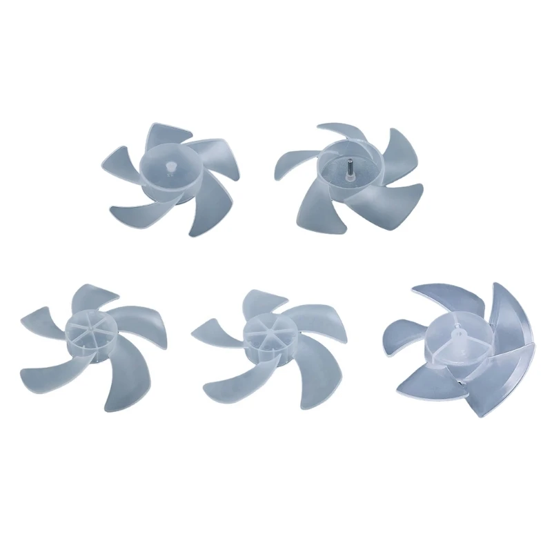Pale del ventilatore in plastica 5 foglie per asciugacapelli Pale del ventilatore da tavolo con motore Dropship trasparente