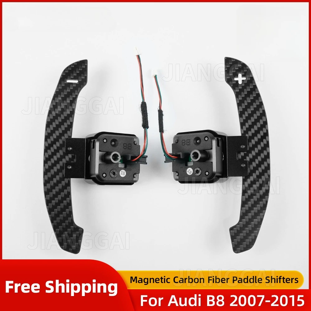 

For Audi B8 07-15 Q3 Q4 Q5 S1 S2 S3 S4 RS1 RS2 RS3 RS4 RS5 Magnetic Carbon Fiber Steering Wheel Paddle Shifter Black Lightweight