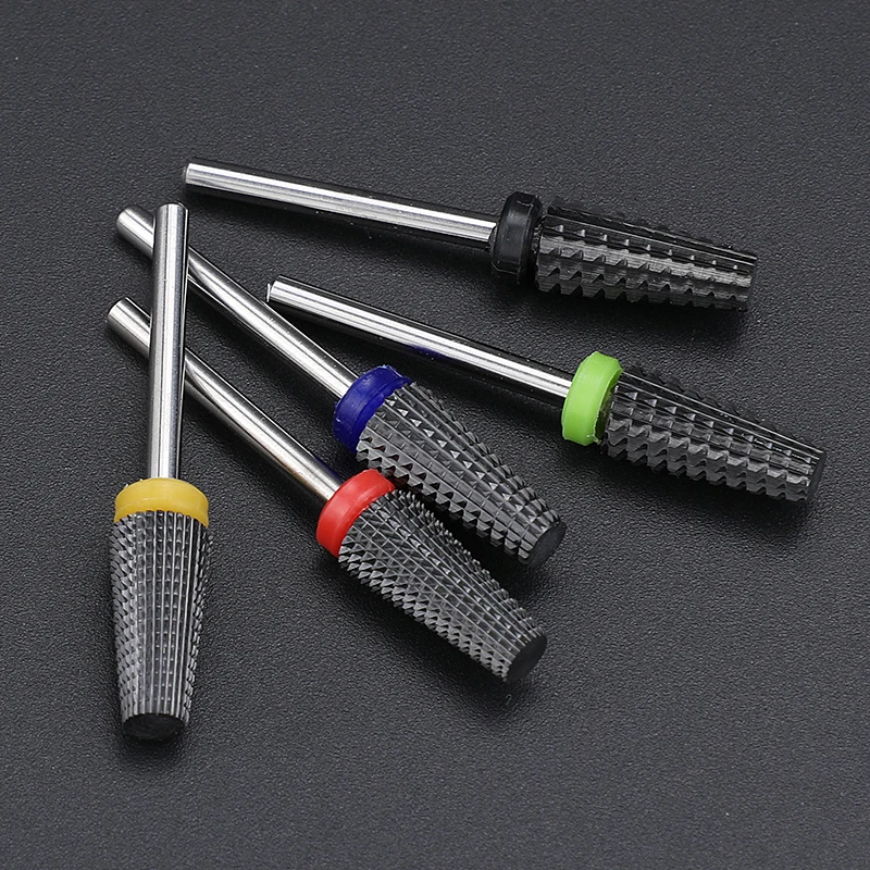 أسود 5In1 السيراميك مسمار قاطعة المطحنة مثقاب الخشب للكهرباء مانيكير الحفر الفن معدات باديكير مطحنة بت آلة الملفات مسمار #1