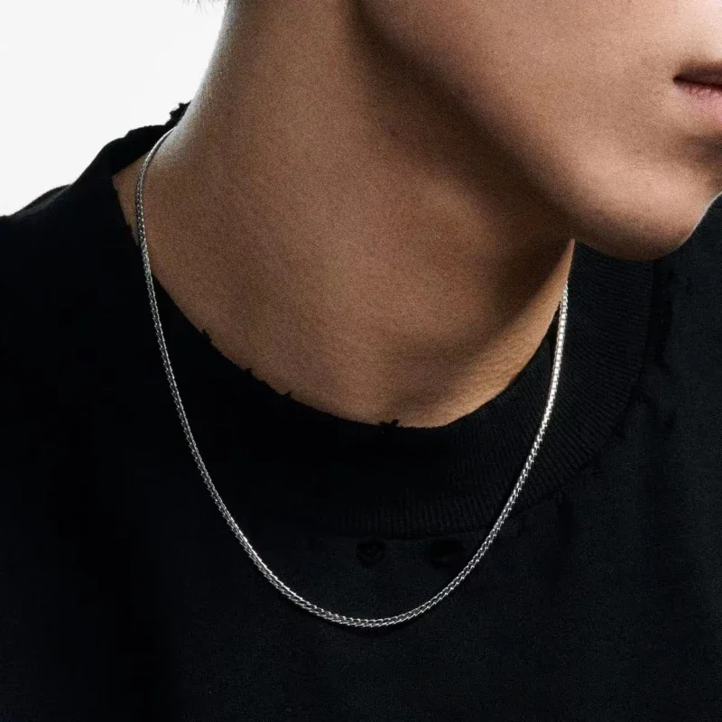 

New Pure Titanium Necklace Width of 2.8mm Lightweight Anti Allergic O-chain Thin Bare Chain Collarbone Chain Pendant Accessories