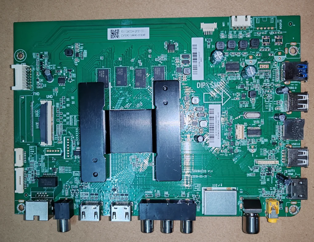 

0091802212 V1.4 1 K55WDE-HR380A2 LED TV motherboard, tested, physical photo