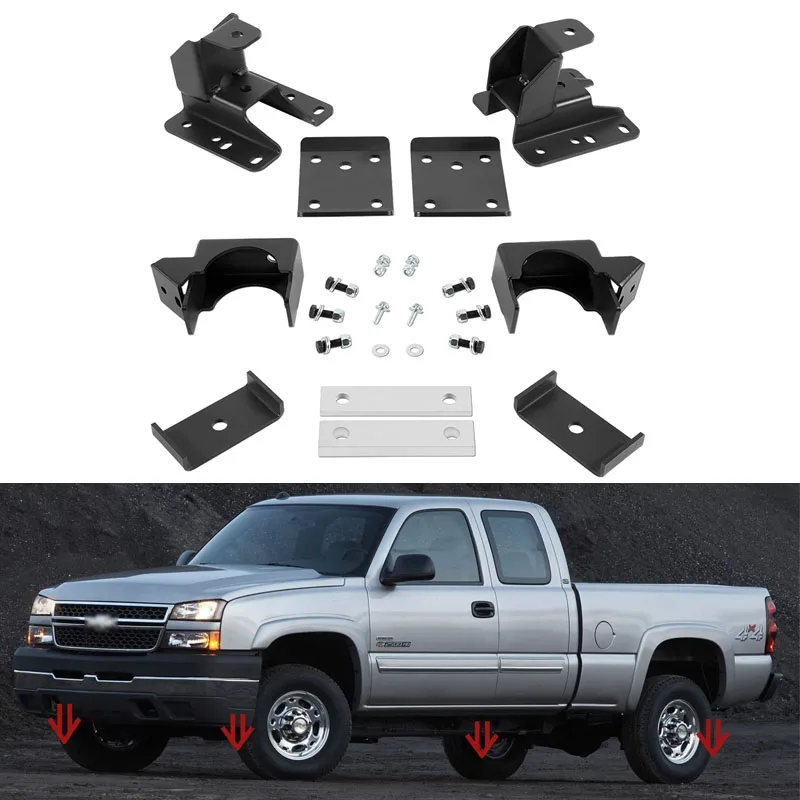 

Adjustable Drop Rear Axle Flip Kit 5 - 6 Inch Compatible with Chevy Silverado 1500 2WD 4X4 2007-2020, Similar to 301360