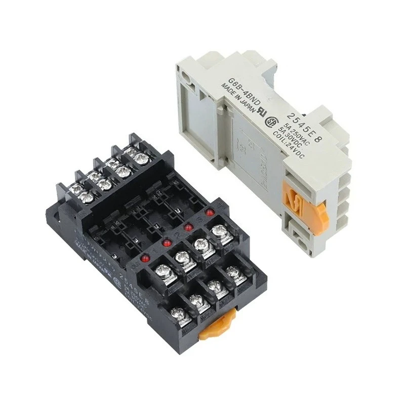 2pcs  Valid G6B-1174P-US Relay Module with G6B-4BND Socket for DC24V Control