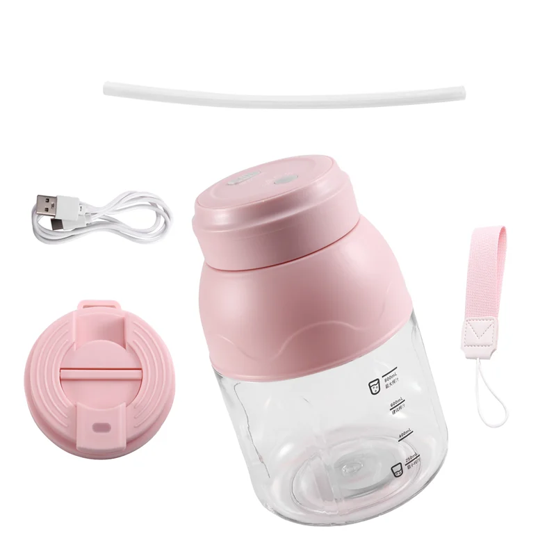 

B08B-Portable Cordless Juicer Crushed Ice Compatible Juicer Cup For Making Milkshakes And Smoothies, Large Capacity With Straw T