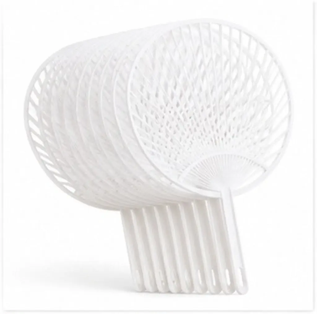 20Pcs White Plastic Fan Frames DIY Japanese Kit Craft Making Supplies for Personalized Gifts Summer Air Circulation