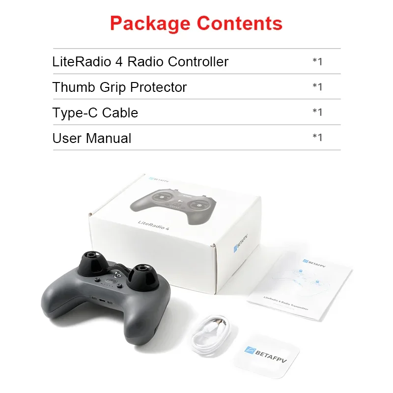 BETAFPV LiteRadio 4 Nadajnik Radiowy ExpressLRS 2.4G 10-kanałowy Wbudowany Akumulator LiPo 1S 2000mAh do Drona DJI FPV Quadcopter Freestyle