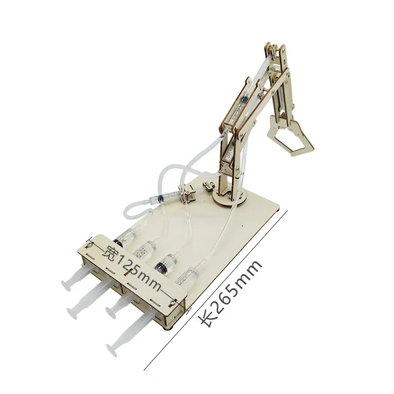 DIY الهيدروليكية الذراع الميكانيكية نموذج التكنولوجيا الفيزياء ألعاب علمية مجموعة أدوات تجريبية تعلم لعبة تعليمية اللوازم المدرسية #6