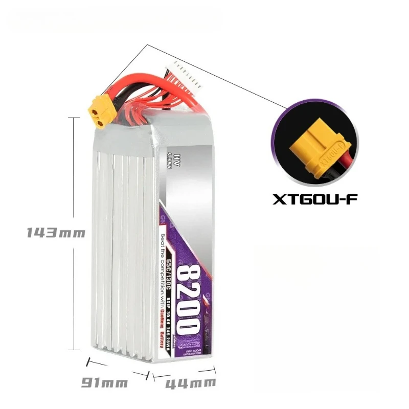 لطائرة هليكوبتر بدون طيار FPV بطارية ليبو GNB 6S HV بطارية ليبو 22.8 فولت 8200 مللي أمبير 65C/130C مع قابس XT60 XT90 #3
