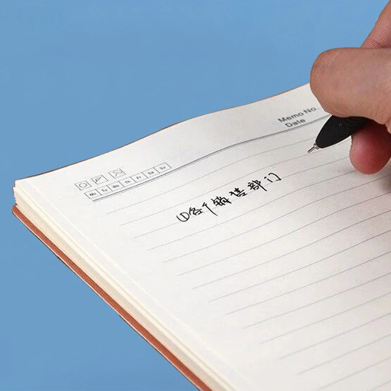 Capa impermeável Notebook, couro macio Notepad, 200 páginas, A6