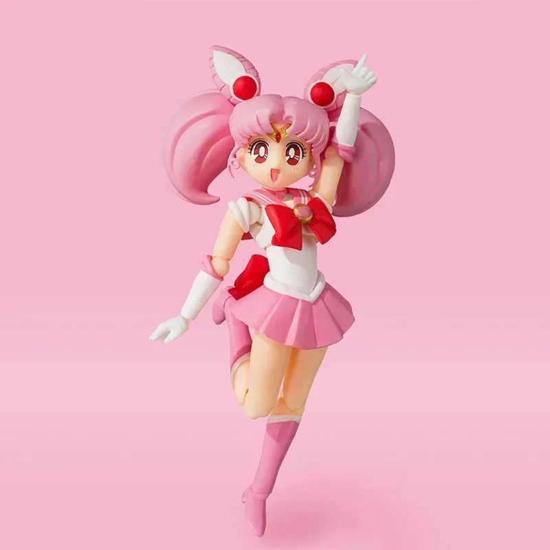 Em estoque bandai original shf marinheiro lua chibi animação anime figura de ação pvc modelo brinquedo colecionável presente hoilday