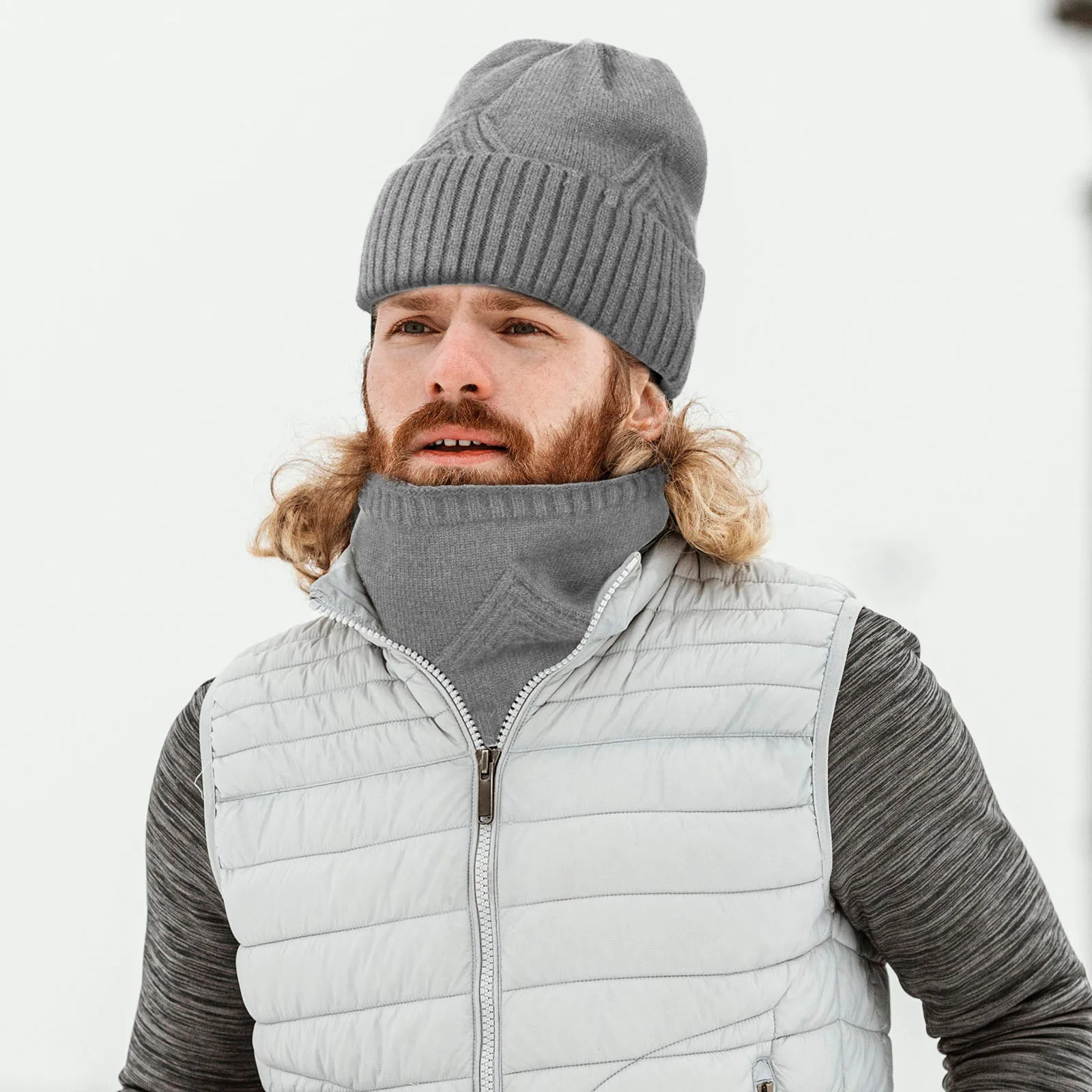 

Scarf Gloves Hat Set Winter Warm Touchscreen Knit Beanie Neck Warmer for Men Women Outdoor Camping Strolling Comfortable