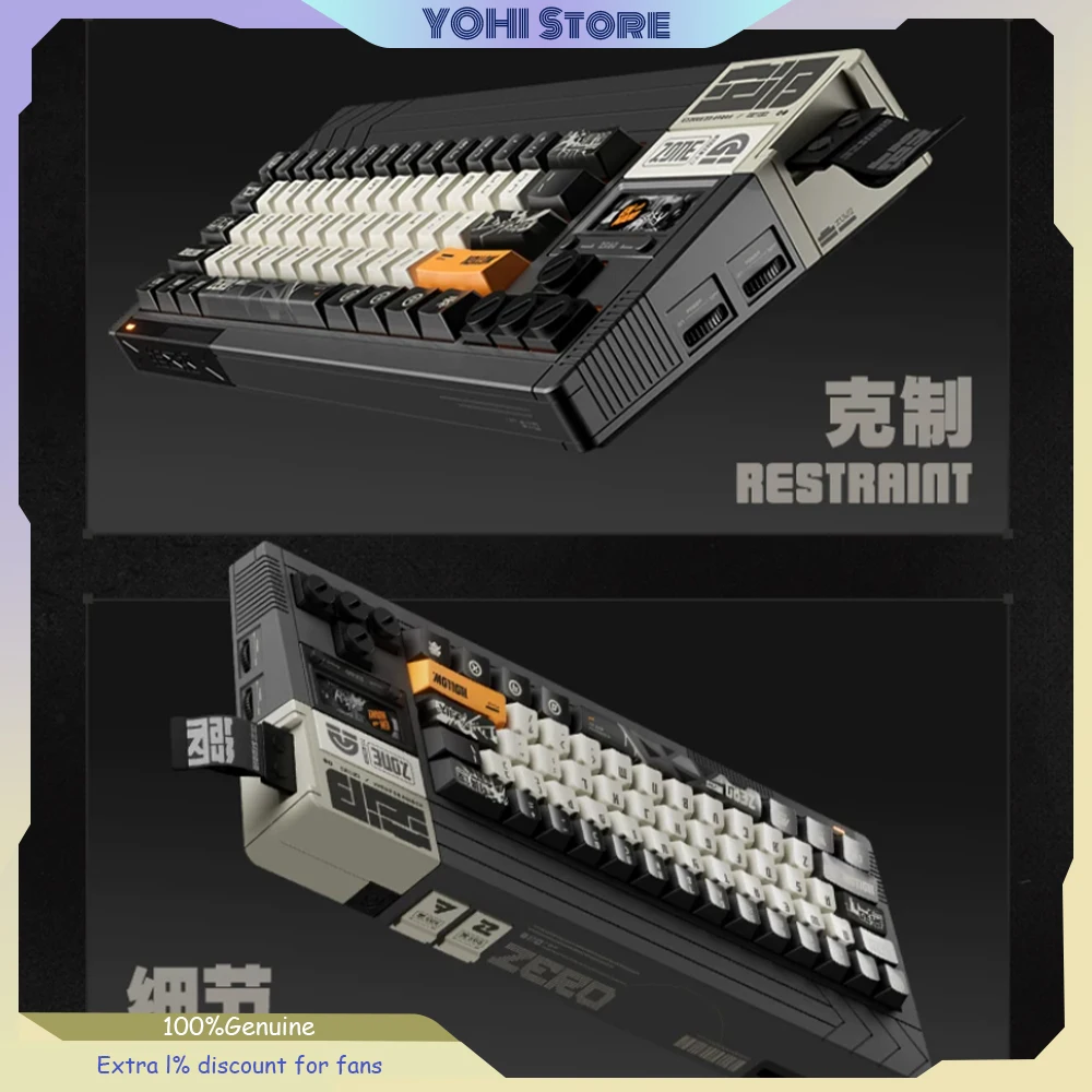 2026 New ZZZ Tidal Noise Noise Frenzy Custom Tri-Mode Mechanical Keyboard Wireless Bluetooth 2.4G USB-C Gaming Keyboard Gifts
