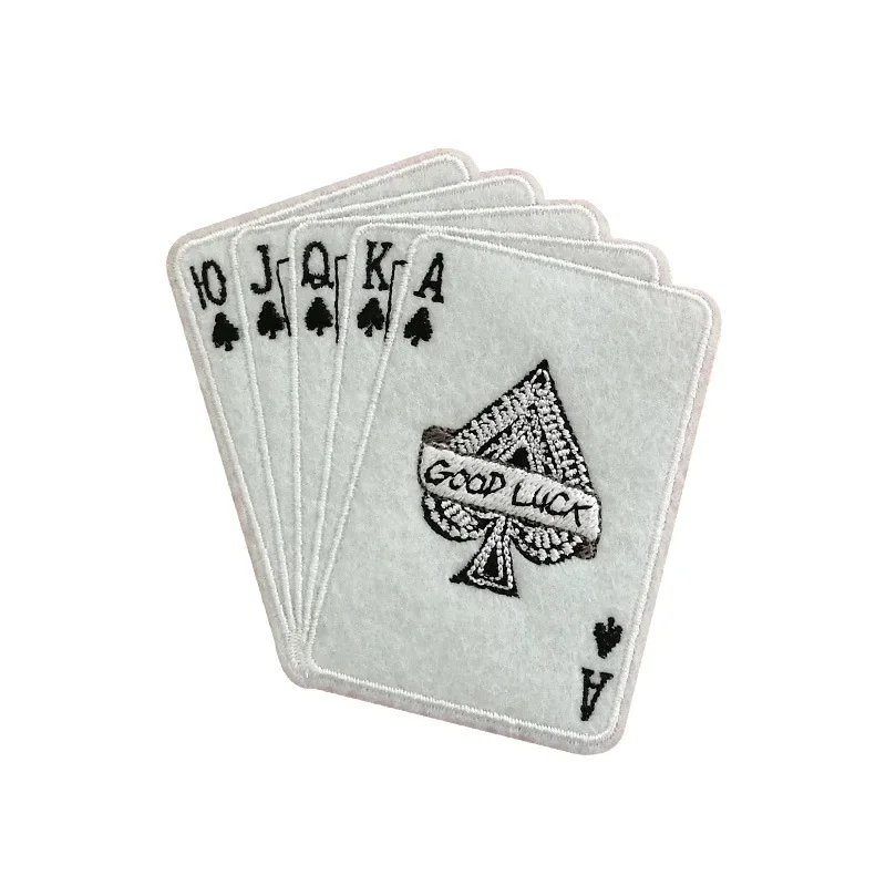 30pcs/Lot Game Clown Poker Playing Card Embroidery Patch Letter Hat Shirt Bag Clothing Decoration Accessory Craft Diy Applique