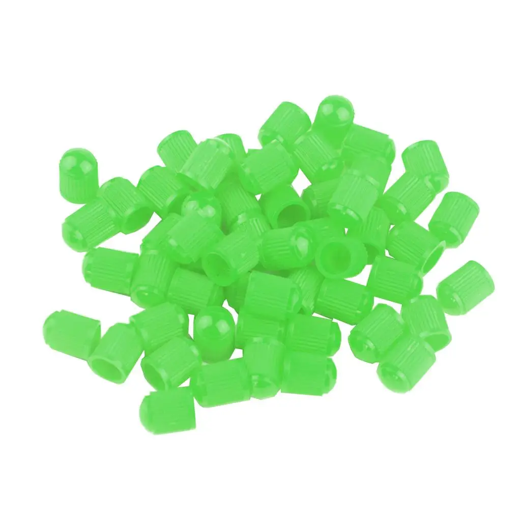 2x 100 Pcs Green Auto Tyre Tire Valve Stem Covers Caps