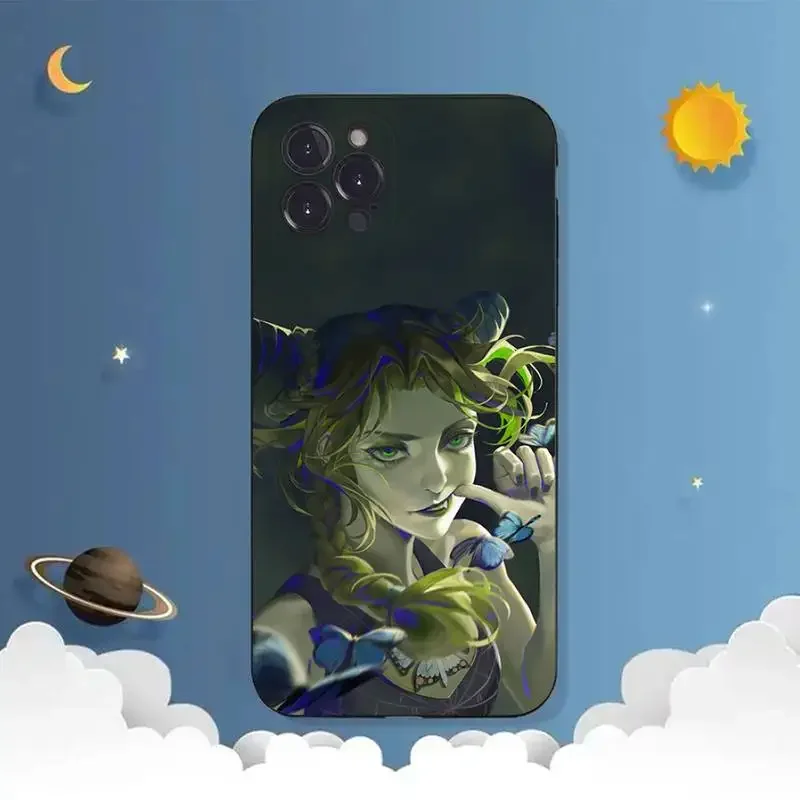 JOJO Stone Ocean Phone Case For iPhone 11 12 Mini 13 14 PRO XS MAX X XR 6 7 8 Plus Black Shell