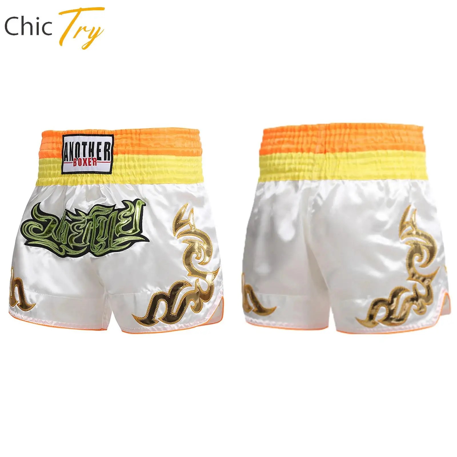 

Stretchy Boxer Shorts Kids Boys Muay Thai Shorts Mixed Martial Arts Boxing Training Costume for Halloween Cosplay Performance